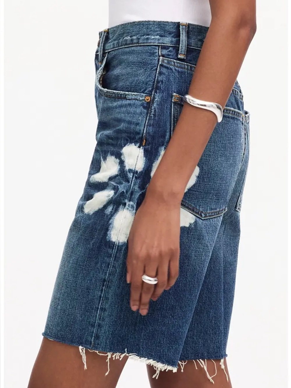 Madewell The Essex Long Baggy Short Shibori Wash Size 28 - Picture 10 of 11